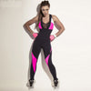 Fashion Mesh Sporting Bodysuit Women Fitness Stretch Sexy Jumpsuits Backless Candy Pink Black Patchwork Hollow Out Playsuit
