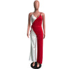 Fashion New Patchwork Sexy Strap Wide Leg Jumpsuit Women Combinaison Femme Nightclub Wear Rompers Womens Jumpsuit Overalls