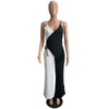 Fashion New Patchwork Sexy Strap Wide Leg Jumpsuit Women Combinaison Femme Nightclub Wear Rompers Womens Jumpsuit Overalls