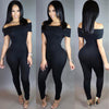 Fashion Rompers Women Jumpsuit Bandage Long Pants Black White Off Shoulder Elegant Jumpsuit Ladies Sexy Bodycon Bodysuit