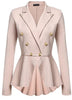 Fashion Slim Fit Women Blazer Jackets Womens White Blue Ladies Blazer Office Jacket Elegant Female Solid Button Plus Size