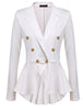 Fashion Slim Fit Women Blazer Jackets Womens White Blue Ladies Blazer Office Jacket Elegant Female Solid Button Plus Size