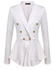 Fashion Slim Fit Women Blazer Jackets Womens White Blue Ladies Blazer Office Jacket Elegant Female Solid Button Plus Size