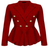 Fashion Slim Fit Women Blazer Jackets Womens White Blue Ladies Blazer Office Jacket Elegant Female Solid Button Plus Size