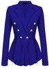 Fashion Slim Fit Women Blazer Jackets Womens White Blue Ladies Blazer Office Jacket Elegant Female Solid Button Plus Size