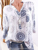 2022 Fashion V-Neck Printed Ladies Shirts Plus Size Womens Tops Blouses Plus Size Female Long Sleeve Loose Vintage Tunic Blusa