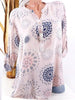 2022 Fashion V-Neck Printed Ladies Shirts Plus Size Womens Tops Blouses Plus Size Female Long Sleeve Loose Vintage Tunic Blusa