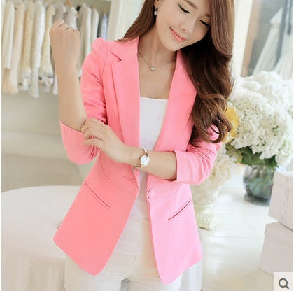 Fashion Winter Casual Women Blazers And Jackets Female Slim Coat Feminino Candy Long Sleeve Autumn Work Femme Ruffled Suit