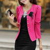 Fashion Woman Blazer Plus size women's outerwear casual slim short blazer coats jackets Back,Yellow,Pink,White,Orange