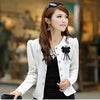 Fashion Woman Blazer Plus size women's outerwear casual slim short blazer coats jackets Back,Yellow,Pink,White,Orange