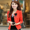 Fashion Woman Blazer Plus size women's outerwear casual slim short blazer coats jackets Back,Yellow,Pink,White,Orange
