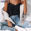 Fashion Women Hollow Out Tops Sexy Camisoles Spliced Lace V-neck Strap Camis Vest Tank Top Female Clothing White Black S-XL