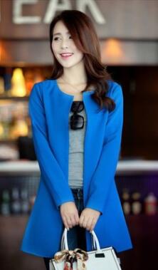 Fashion Women Long Blazer Jackets New Solid Casual Plus Size Coat Blazer Long Sleeve O Neck Blazer 4 Colors