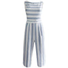 Fashion Womens Sleeveless Striped Jumpsuit Ladies Casual Loose Trousers Leotard Catsuit Combination Wide Leg Pants Overalls