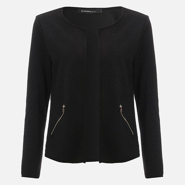 Female Outwear Black White Plus Size Spring Autumn Plaid Women Thin Coats Short Jackets Casual Slim Blazers Suit Cardigans