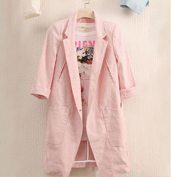 Female Suit Women Blazer Elegant Three Quarter Sleeve Blazers Woman Outerwear Women Clothes Women Summer Jacket W171