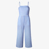 Girl Red Striped Off Shoulder Jumpsuits Women Summer Beach Sexy Strap Long Rompers Lady Playsuits Backless Bow Overalls