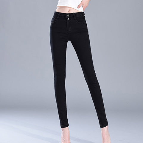 Jeans for Women Jeans Denim Pant Woman High Elastic Plus Size Women Jeans Femme Washed Casual Skinny Pencil Pants AJ02