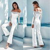Lace Summer Rompers Womens Jumpsuit Sexy Ladies Casual Elegant Off shoulder Long Trousers Overalls Black Jumpsuit