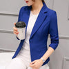 Ladies Blazers Single Button Suit Jackets Fashion Elegant  Slim Wine Red Blue Blazers Feminina Long Sleeve Coat