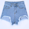 Ladies Summer Denim Holes Ripped High Waist Irregular Shorts With Belt New Arrival Women Casual Sexy Hots Sales B83916F