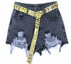 Ladies Summer Denim Holes Ripped High Waist Irregular Shorts With Belt New Arrival Women Casual Sexy Hots Sales B83916F
