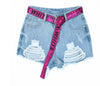 Ladies Summer Denim Holes Ripped High Waist Irregular Shorts With Belt New Arrival Women Casual Sexy Hots Sales B83916F