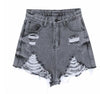 Ladies Summer Denim Holes Ripped High Waist Irregular Shorts With Belt New Arrival Women Casual Sexy Hots Sales B83916F