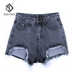 Ladies Summer Denim Holes Ripped High Waist Irregular Shorts With Belt New Arrival Women Casual Sexy Hots Sales B83916F