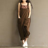 Loose Harem Overalls Women Summer Cotton Jumpsuits Strap Casual Baggy Harem Trousers Pants Vintage Rompers Pocket Plus Size