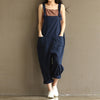Loose Harem Overalls Women Summer Cotton Jumpsuits Strap Casual Baggy Harem Trousers Pants Vintage Rompers Pocket Plus Size