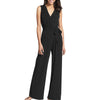 New 2022  exy Jumpsuits Elegant Female Sleeveless V-Neck Piece Pants Women's Jumpsuits Solid Color White Black Blue