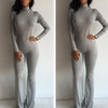 New Arrival Sexy Black Bodysuit Bodycon Rompers Womens Jumpsuit Slim Long Sleeve One Piece Playsuit Overalls Macacao