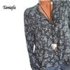 New Arrival Women Blouses Long Sleeve V-Neck Button Print Casual Sexy Shirts Career Fashion Office Blusas Tops Plus Size