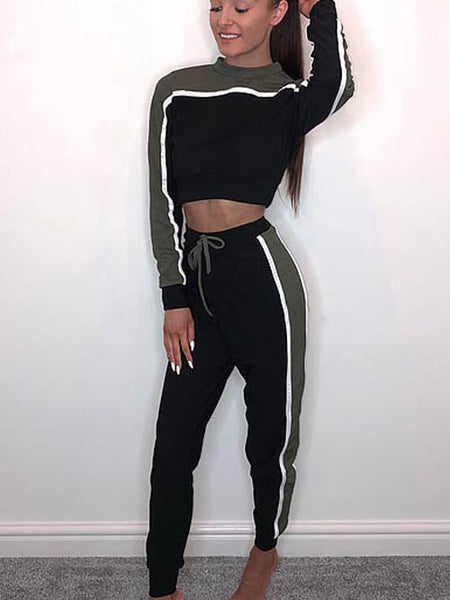 New Arrivals Fashion Casual Red Green Black Patchwork Long Sleeve Women Playsuits Rompers Womens Jumpsuit Bodysuit