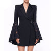 New Autumn Blazer Women Jacket black Lace Notched jaqueta feminina Celebrity Runway Jackets Elegant Lady Blazer