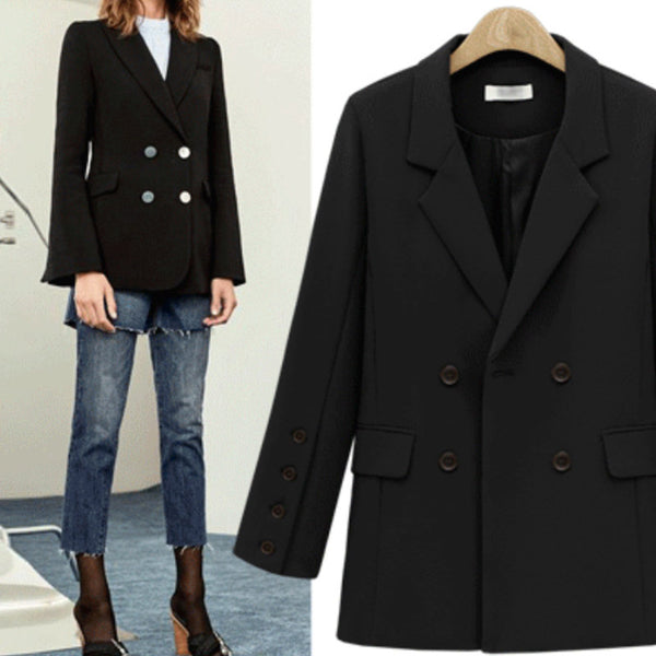 New Autumn Long Women Blazers And Jackets Single Button Blazer Women Jacket Casual Long Sleeved Blazer Feminino Longo F2207