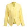 New Autumn Women Business Jacket Suit Women Blazer Coat Outwear Long Sleeves High-Low Hem Elegant Jacket Yellow/Rose/Blue