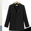 New Black Blazers Women Solid Color Simple Style Double Breasted Office Lady Formal Jackets Suit Spring Autumn Casual AC015