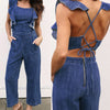 New Brand Women's Casual Denim Clubwear Sleeveless Backless Playsuit Party Jumpsuit Romper Overall Trouser