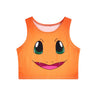 New Cartoon Pattern Crop Top Women Camis Pikachu Charmander Squirtle Print tank Tops Colorful Sleeveless Tee Vest