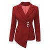 New Fashion Suit Women Blazer Workwear Unregular Office Ladies Blazers Spring Tops Female Large Size S-XXXL Khaki Black Red