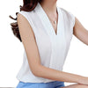 New Fashion Women Chiffon Blouses Ladies Tops Female Sleeveless Shirt Blusas Femininas White,Red S -2XL Plus Size