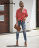 New Fashion Womens Ladies Short Sleeve Loose Striped Blouse Casual Shirt Summer Tops Shirt Outwear