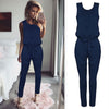 New Jumpsuits Women Elegant Casual Sexy Sleeveless Bandage Rompers Womens Jumpsuit Long Pants Black White Bodycon Jumpsuit