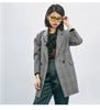 New Korean Style Women Print Plaid Slim Long Sleeve Single Button Suit Female All-match Loose Blazers S /M / L