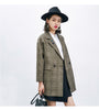 New Korean Style Women Print Plaid Slim Long Sleeve Single Button Suit Female All-match Loose Blazers S /M / L