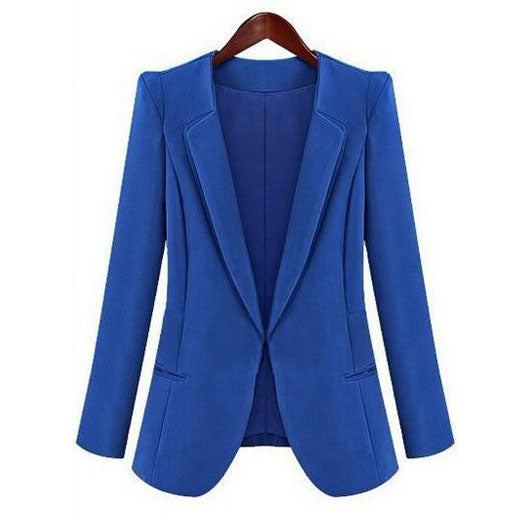 New Plus Size Womens Business Suits Spring Autumn Solid color women Blazer Jackets Short Slim long-sleeve Blazer Women Suit
