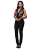 New Sexy Club Wear Overalls For Women Jumpsuits Playsuits Sleeveless Mesh Sexy Deep V Neck Lace Long Rompers Pants