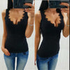 New Sexy Tank Tops Women Summer Vest Tops simple Sleeveless Ladies V Neck Slim Sexy Tanks Tops AQ705937